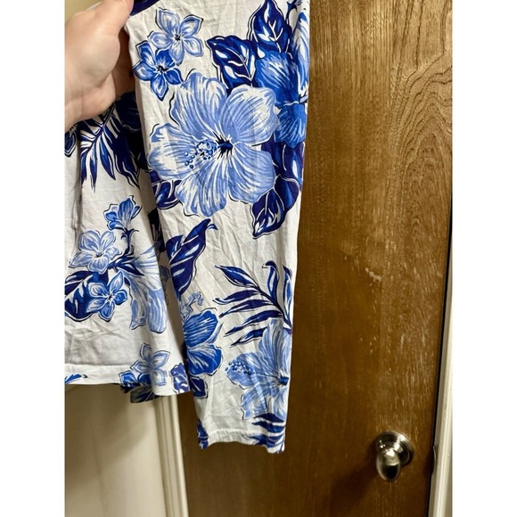 Polo Ralph Lauren Men's Floral Cotton Jersey Hooded T-Shirt Hoodie Large Blue - Picture 4 of 7